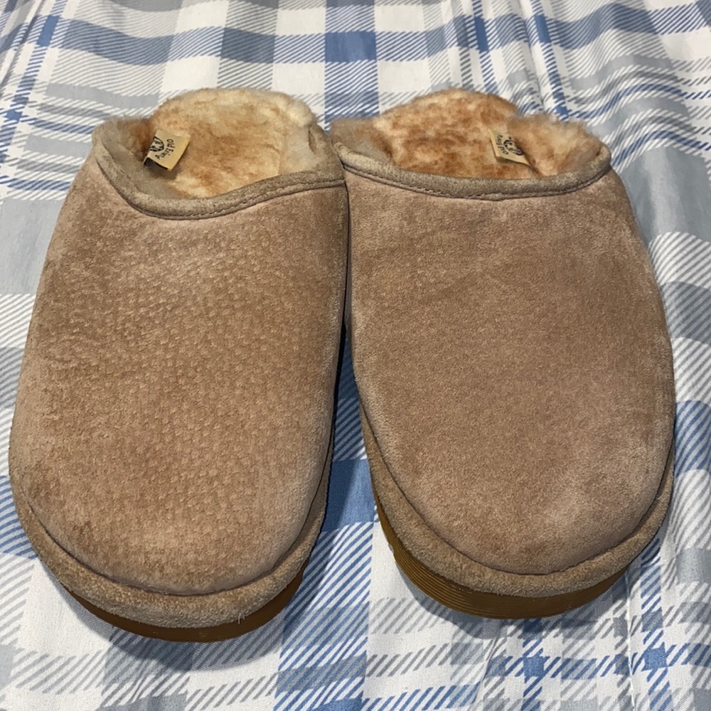 Vintage Old Friend Genuine Suede & Sheepskin Slippers Mens 9-10 NOS